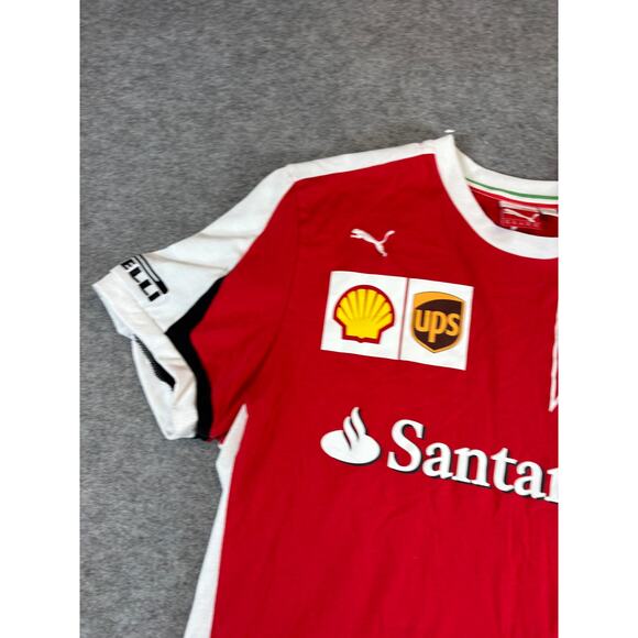 Puma Official Scuderia Ferrari F1 T Shirt Mens XL Red White Santander Weichai - Picture 3 of 10